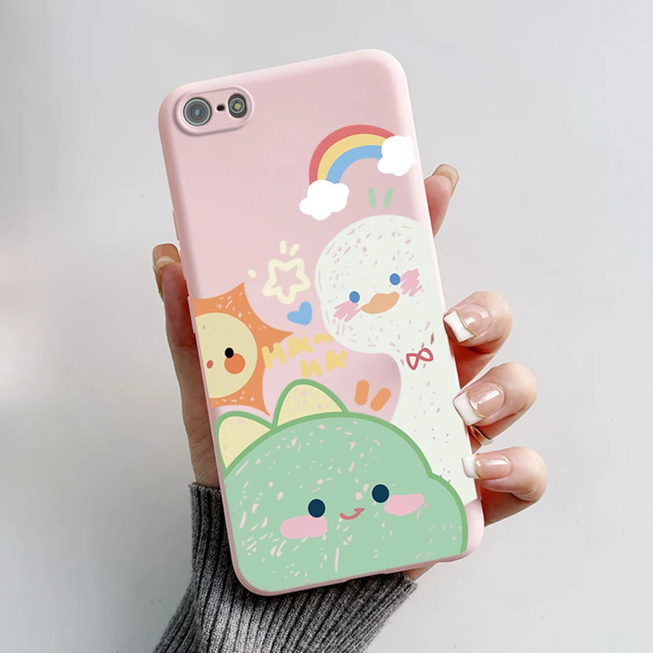 Para iPhone 5 5S Funda lindo oso dibujos animados Rana pintado Funda suave para iPhone SE 2016 2020 2022 SE2 Funda de teléfono de silicona Coque Funda