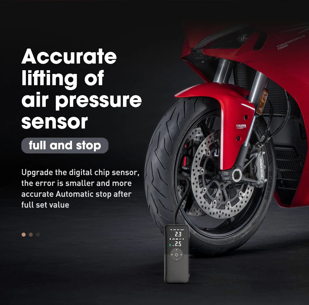 CARSUN-inflador de neumáticos con bomba de aire recargable, compresor portátil, inflador de neumáticos de coche inalámbrico Digital para bolas de bicicleta