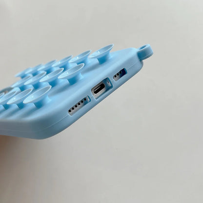Funda de teléfono de silicona suave con ventosa para iPhone 16 Pro Max 17 13 14 11 12 15 Pro Max Plus antideslizante a prueba de golpes cubierta de Color caramelo