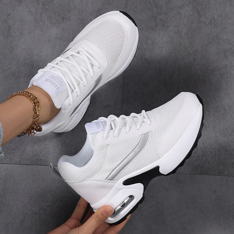 Zapatos de plataforma a la moda para mujer, zapatos informales invisibles con aumento de altura, zapatos transpirables con cojín de aire para caminar y viajar