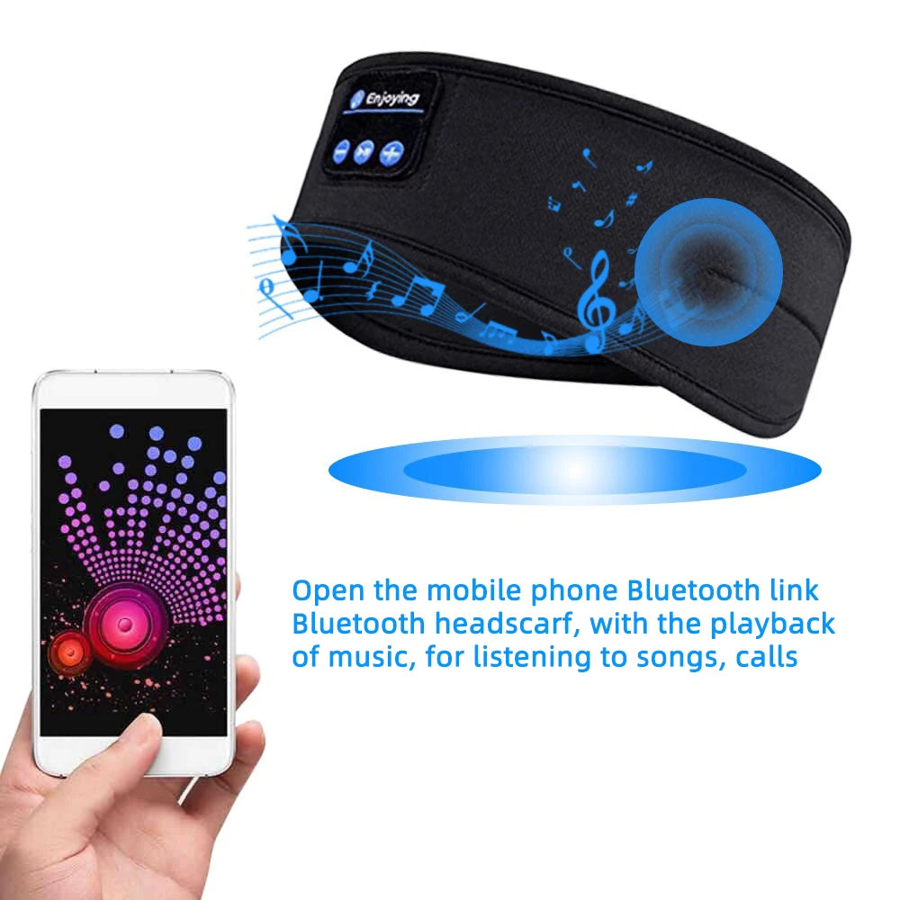 HOMEFISH BT auriculares deportivos diadema para dormir auriculares inalámbricos elásticos música máscara de ojos auriculares inalámbricos con Bluetooth diadema
