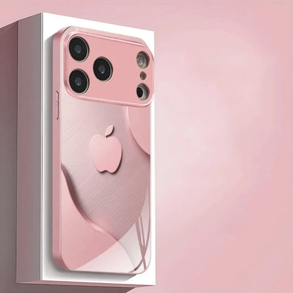 Luxury Light Pink Metallic Paint Glass Phone Case for iPhone 17 16 15 14 13 12 11 Pro Max Plus 17Air 16E