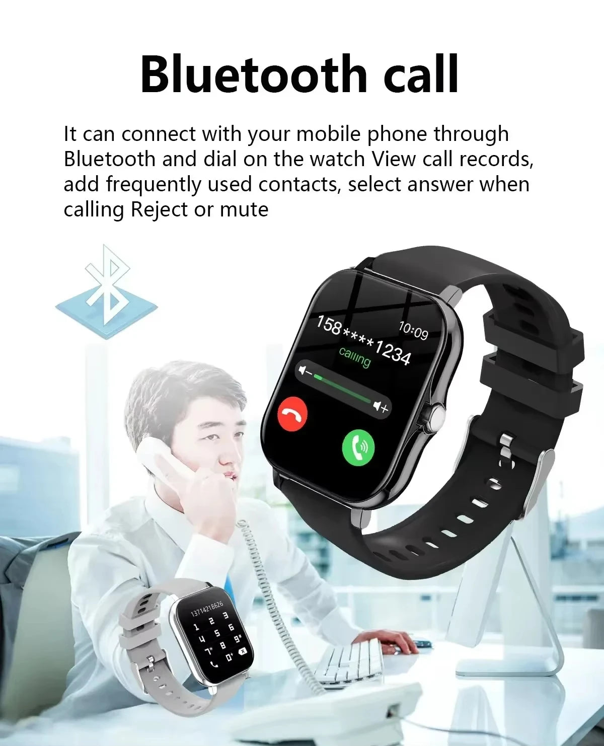 Reloj Inteligente VIVO para Android y iPhone, Pantalla HD de 2.01 Pulgadas, Responde y Realiza Llamadas, Vista Previa de Mensajes, Modos Deportivos, Esfera Personalizable, Pronóstico del Tiempo