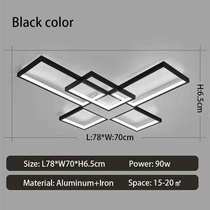 Modern LED Ceiling Lights for Living Room, Bedroom, Lustre, Home Decor, Dimmable Ceiling Lamp, Black/Gold Ceiling Light Fixtures