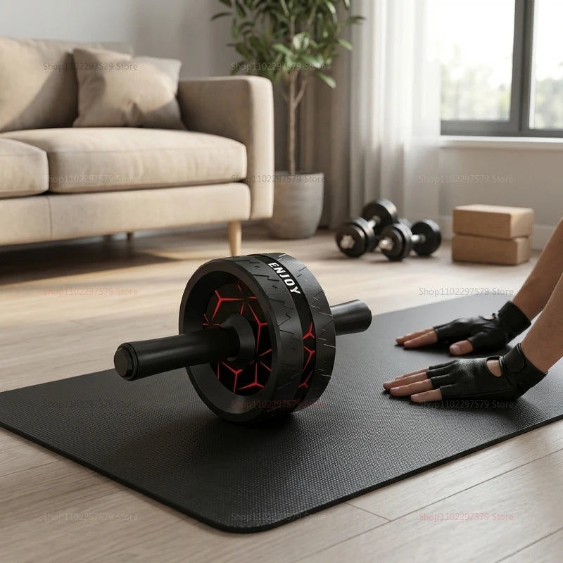 Equipo Mejorado para Ejercicios Abdominales y de Core, Rueda Abdominal para Entrenamiento de Fuerza de Cuerpo Completo con Accesorio de Soporte para Rodillas