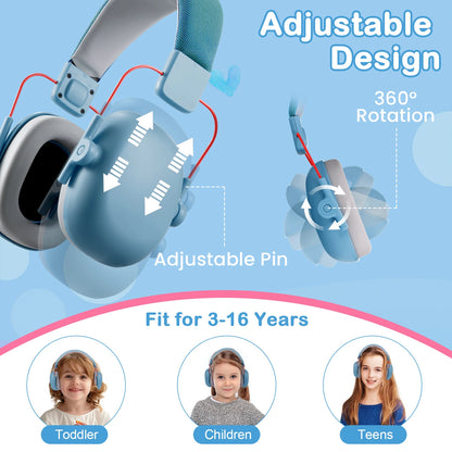 Orejeras protectoras para los oídos para niños, protección auditiva de 27dB, auriculares insonorizados, reducción de seguridad, cancelación de ruido