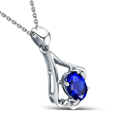 Collar Retro de plata 925, joyería con forma ovalada, colgante de piedras preciosas de rubí, accesorios para mujer, regalo de fiesta de promesa de compromiso de boda