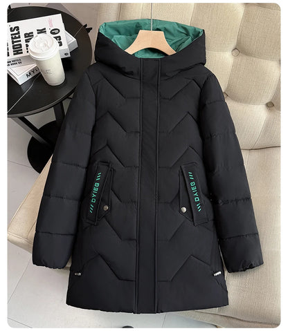 High-end women's mid-length down jacket, thick, warm and stylish, Korean style, for winter, c...