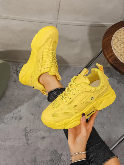 Zapatos De plataforma De verano para Mujer, Zapatos deportivos informales, versátiles, De fondo suave, transpirables, para correr, Zapatos De Mujer