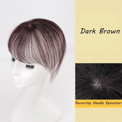 Wig with Air Bangs, Women's Wig Piece, Ultra-thin Traceless Qi Bangs, 5x5cm Women's Toupee with Silk Base Bangs and Cut