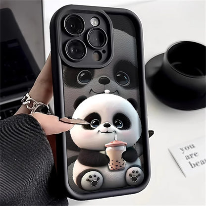 Funda suave de TPU Panda para iPhone 15 Pro Max, Fundas para iPhone 16 17 Air 13 14 11 12 16E 7 8 Plus SE 17promax 16promax