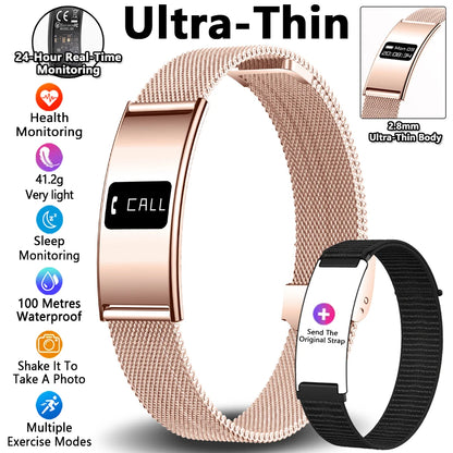 Pulsera inteligente para hombres y mujeres, Monitor de ritmo cardíaco durante el sueño, banda inteligente de salud, rastreador de actividad/deporte resistente al agua, reloj inteligente para Android iOS