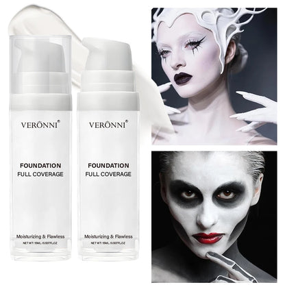 Base líquida blanca pura para maquillaje de escenario COS, corrector de larga duración, ajustador de base blanca pura mezclable, aclara y ilumina
