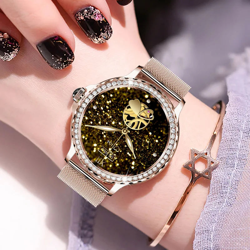 NX19 Fashion Smart Watch for Women Bluetooth Call Smart Sports Bracelet IP68 Diamond Waterproof Watch