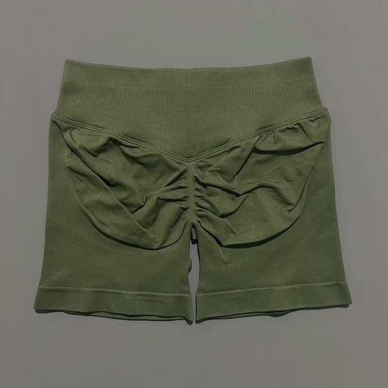 Shorts Deportivos HISTELLO Impacts de 4.5" para Mujer, Shorts de Ciclismo de Cintura Baja, Shorts de Gimnasio, Leggings de Yoga sin Costuras con Efecto Push-Up