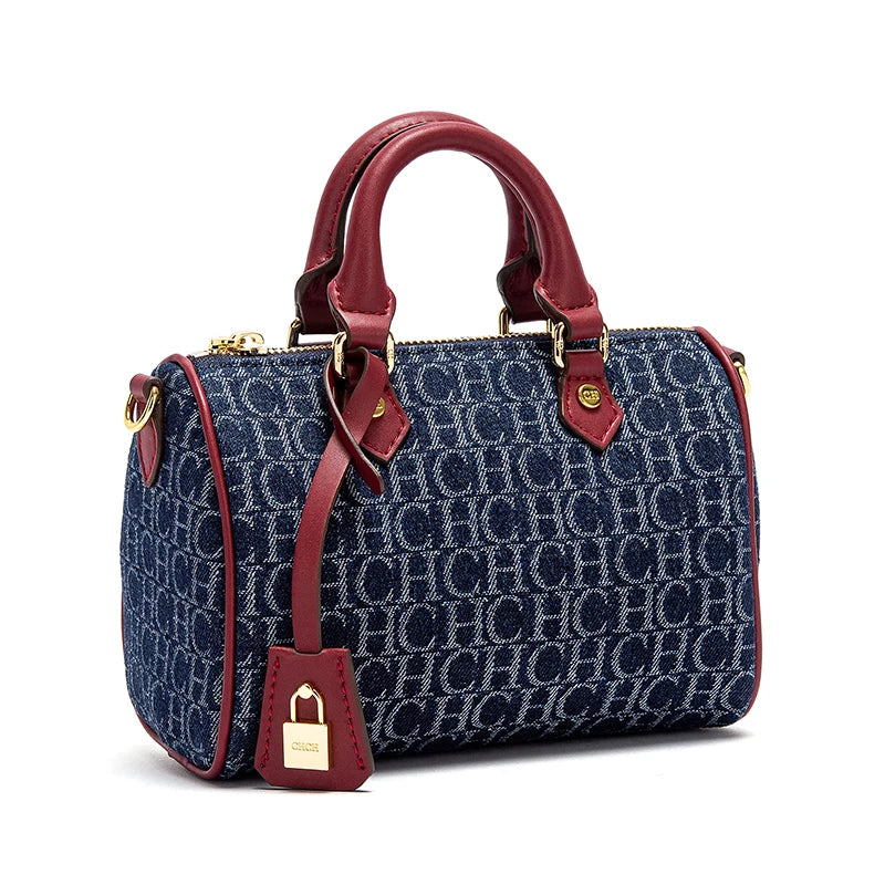 Bolso de hombro para mujer, nuevo bolso de almohada empalmado de vaquero, bolso informal de fiesta para mujer