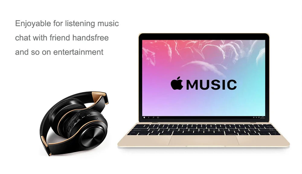 Regalo para Mujer Auriculares inalámbricos dorados Auriculares Bluetooth Auriculares estéreo Juego con micrófono incorporado con universal para Android e iOS