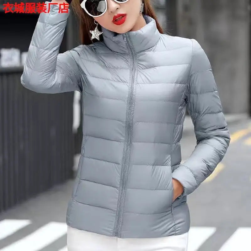 Nueva Chaqueta de Plumón con Capucha para Mujer, Corta, uesa, Cálida, Informal, ra, Estilo Coreano, Diseño Simple