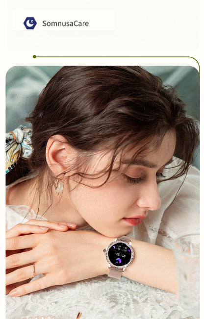 NX19 Fashion Smart Watch for Women Bluetooth Call Smart Sports Bracelet IP68 Diamond Waterproof Watch