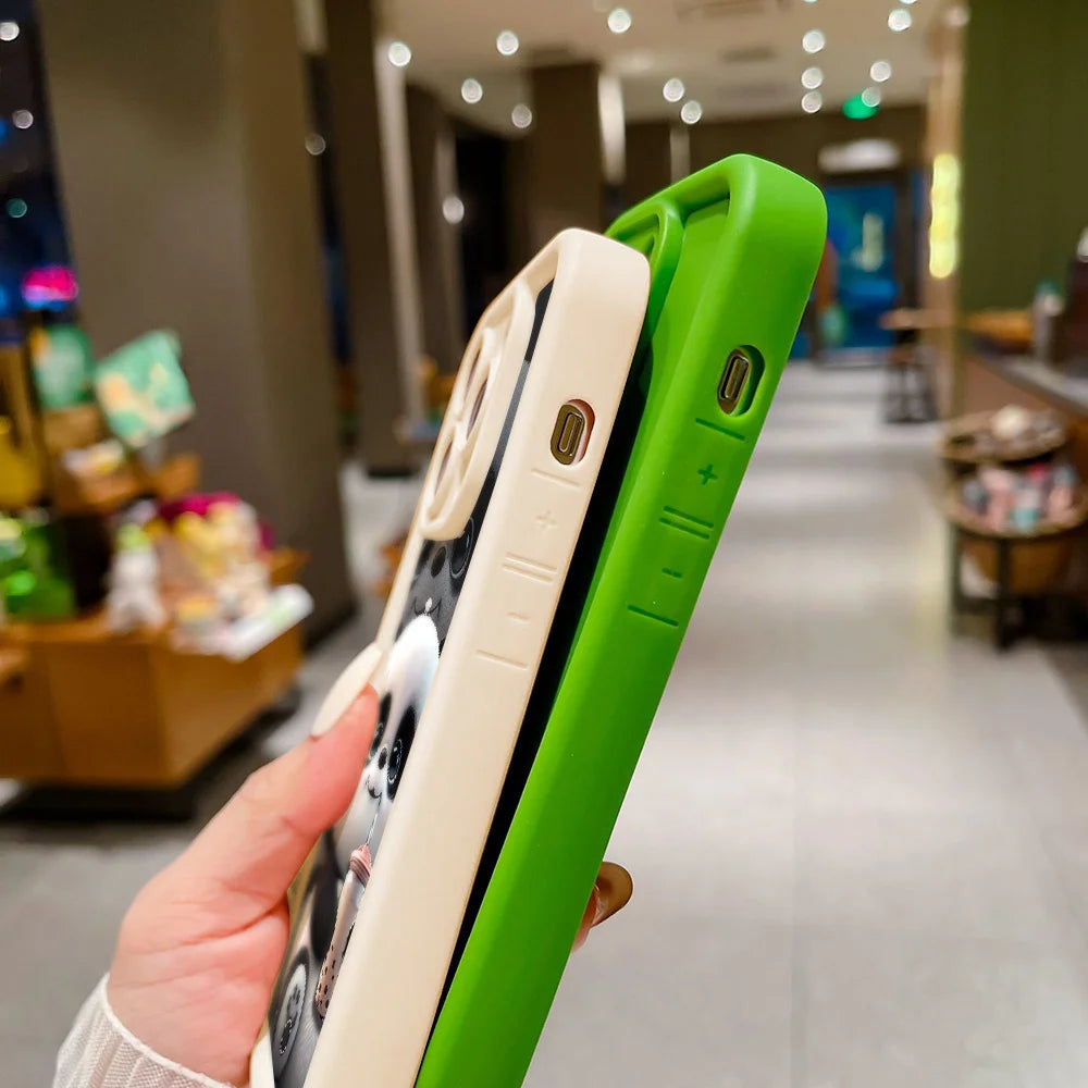 Funda suave de TPU Panda para iPhone 15 Pro Max, Fundas para iPhone 16 17 Air 13 14 11 12 16E 7 8 Plus SE 17promax 16promax