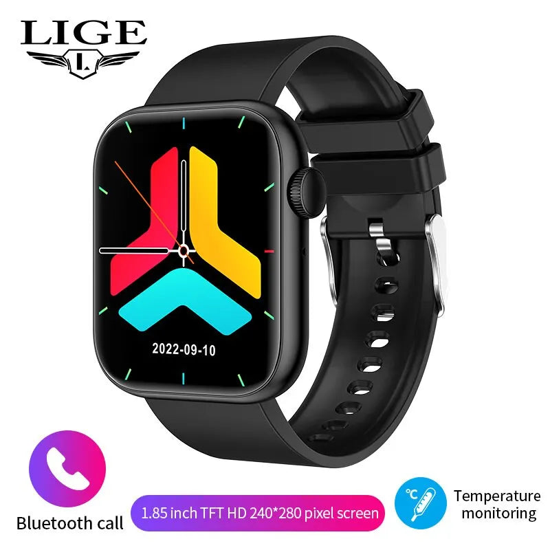 Reloj inteligente LIGE para Mujer, pantalla completamente táctil, llamada Bluetooth, relojes impermeables, rastreador deportivo de Fitness, Reloj inteligente para Mujer