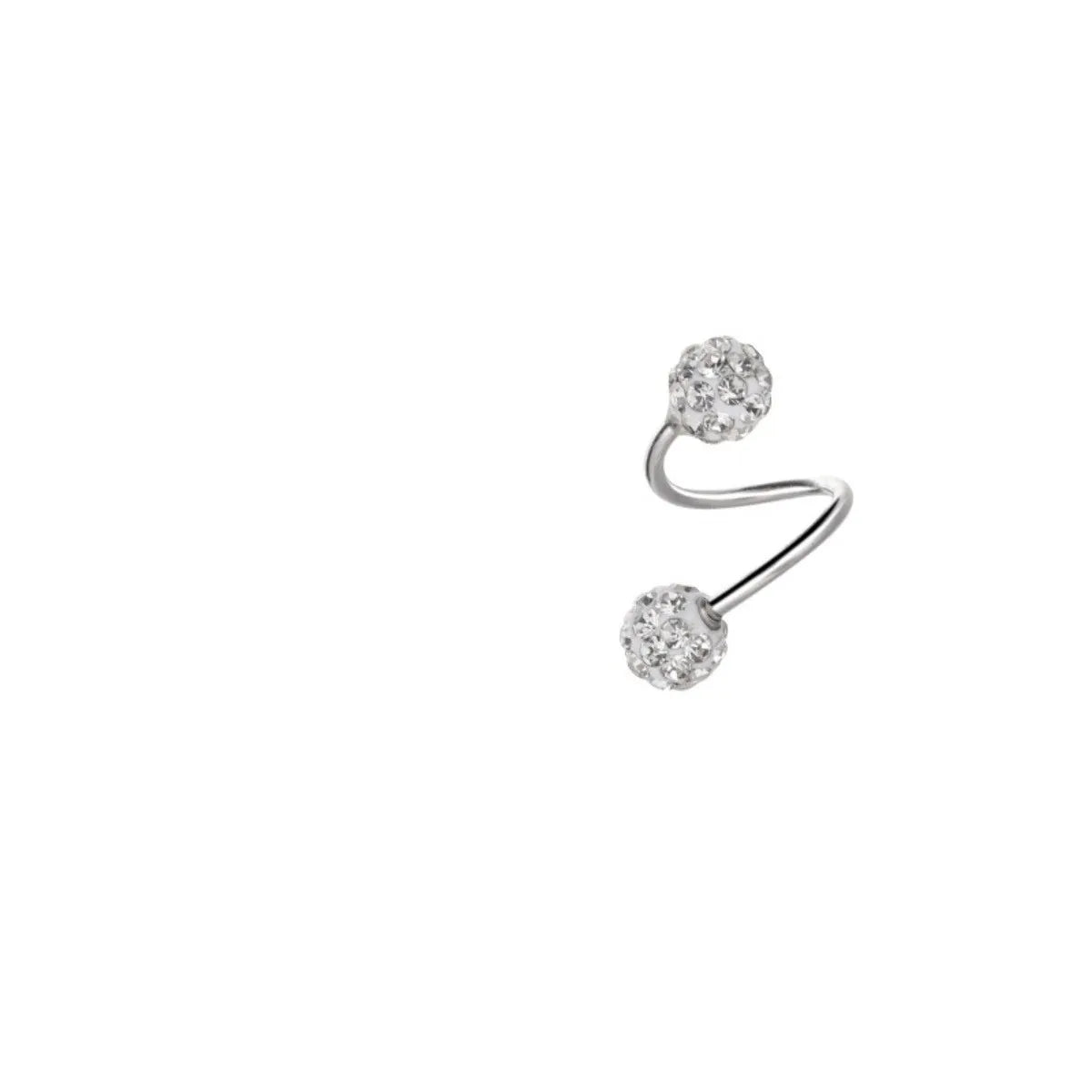 Fashionable and Luxurious Spherical Stud Earrings for Women, with S-Shaped Screw-Back Design, Suitable for Daily Wear