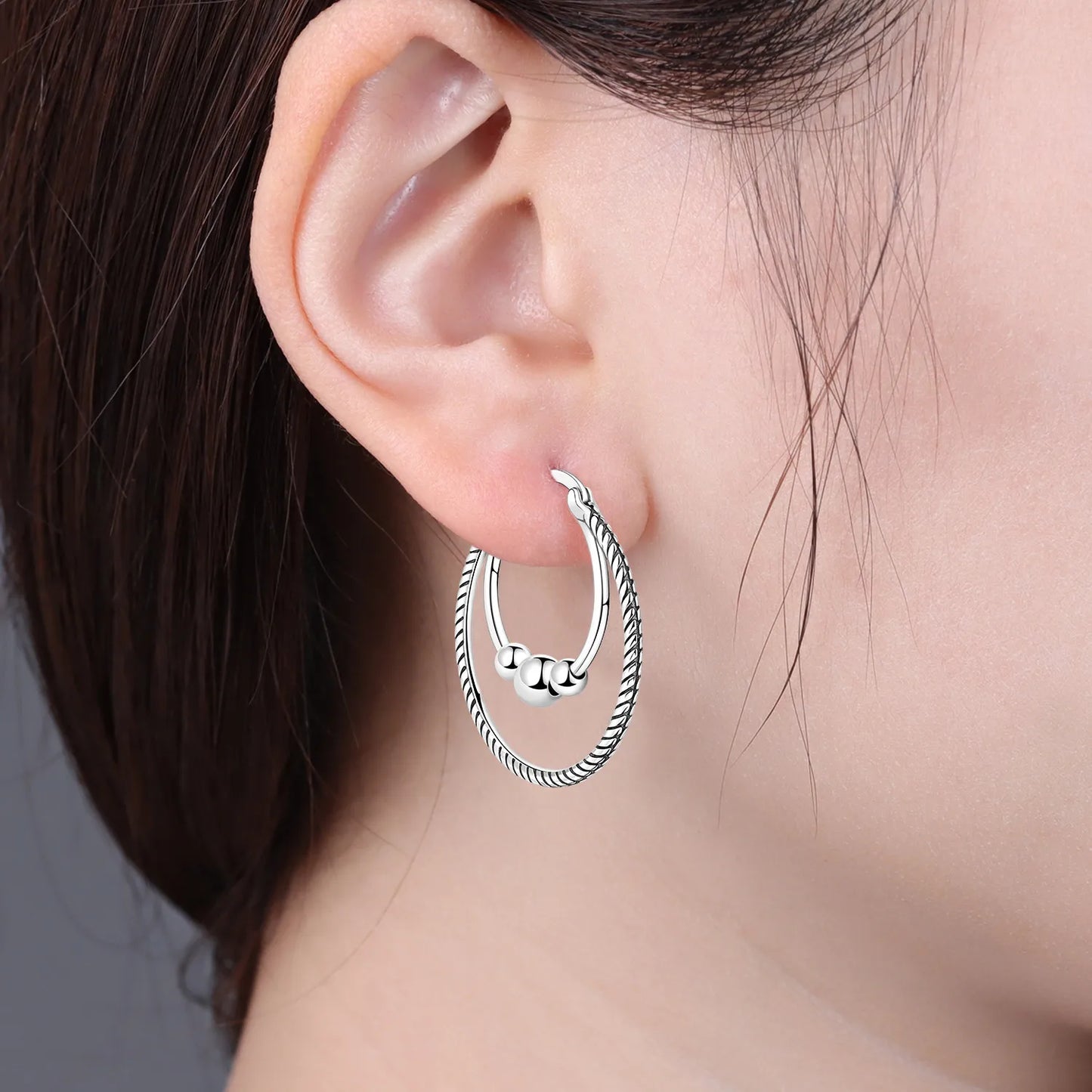 Pendientes de aro de bambú para mujer, de Plata de Ley 925 originales, con bonito Panda, joyería fina, regalos de fiesta de cumpleaños