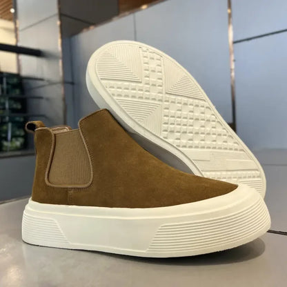 Botas de Hombre, Moda, Plataforma, Caña Alta, Casuales, Invierno 2026, Antideslizantes, Cálidas, Forro de Felpa, Algodón, Botas Chelsea para Exteriores