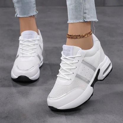 Zapatos de plataforma a la moda para mujer, zapatos informales invisibles con aumento de altura, zapatos transpirables con cojín de aire para caminar y viajar