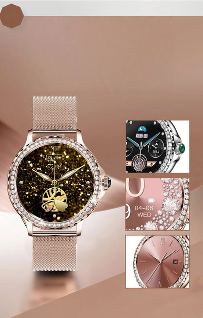 NX19 Fashion Smart Watch for Women Bluetooth Call Smart Sports Bracelet IP68 Diamond Waterproof Watch