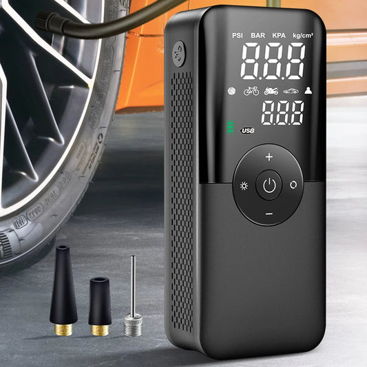 CARSUN-inflador de neumáticos con bomba de aire recargable, compresor portátil, inflador de neumáticos de coche inalámbrico Digital para bolas de bicicleta