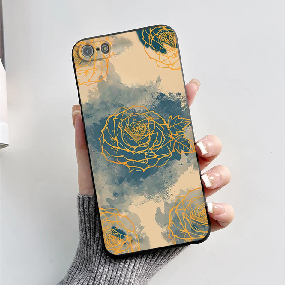 Para iPhone 5 5S Funda lindo oso dibujos animados Rana pintado Funda suave para iPhone SE 2016 2020 2022 SE2 Funda de teléfono de silicona Coque Funda
