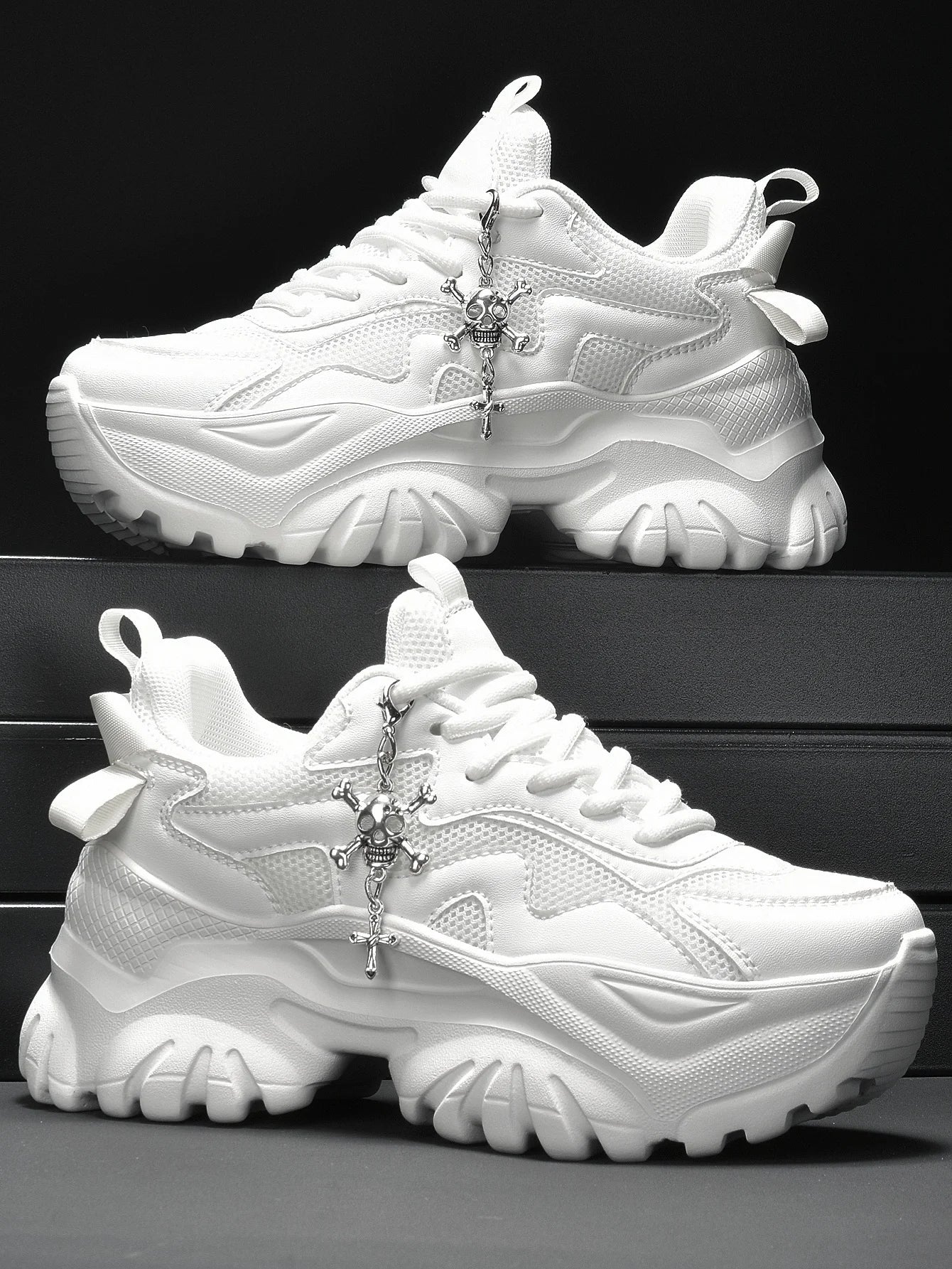 Zapatos vulcanizados informales para mujer, zapatillas ligeras con plataforma negra y tacones altos, estilo punk de Halloween para mujer