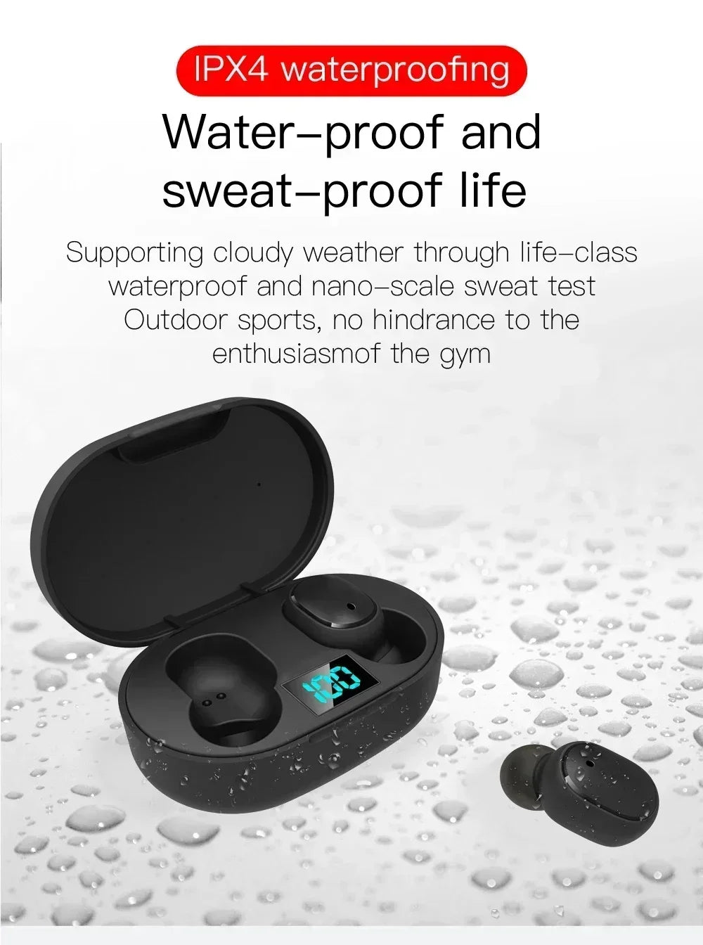 E6S TWS Bluetooth Wireless Headphones Bluetooth Earphones Wireless Earbuds Noise Cancelling Headphones with Microphone