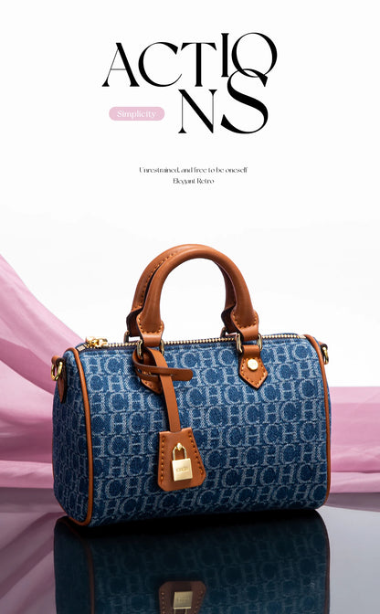 Bolso de hombro para mujer, nuevo bolso de almohada empalmado de vaquero, bolso informal de fiesta para mujer