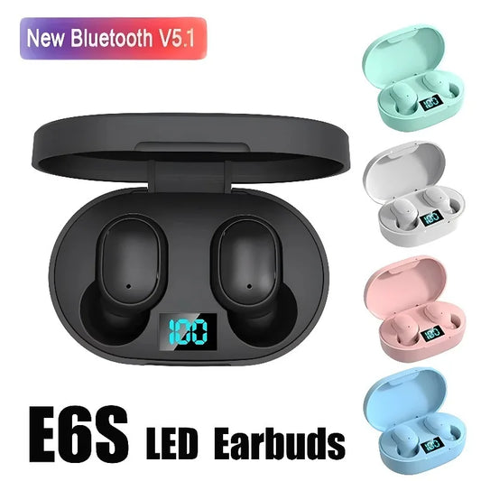 E6S TWS auriculares inalámbricos deportivos impermeables Bluetooth 5,0 auriculares estéreo con micrófono para Iphone Xiaomi Vivo Oppo