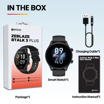 Zeblaze-reloj inteligente Btalk 3 Plus para hombre y mujer, pulsera con llamadas de voz, gran pantalla HD a Color de 1,39 pulgadas, seguimiento de actividad física