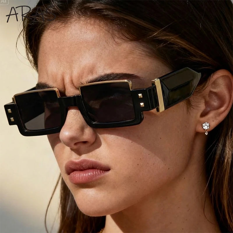 Gafas de sol cuadradas Punk Y2K 2026 marca de lujo, gafas de sol Retro Steampunk para mujer, gafas de sol para exterior UV400