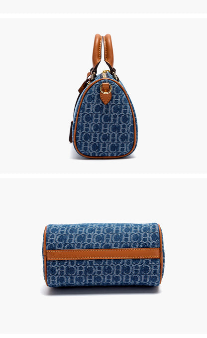 Bolso de hombro para mujer, nuevo bolso de almohada empalmado de vaquero, bolso informal de fiesta para mujer